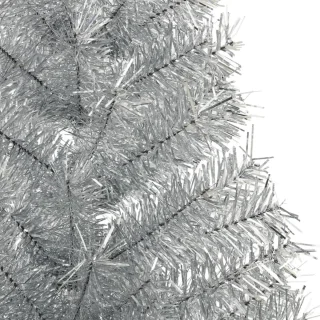 vidaXL Kunstkerstboom half 180 cm zilverkleurig PET