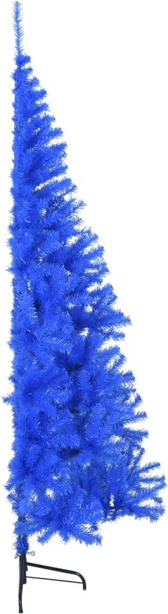 vidaXL Kunstkerstboom Half 210 cm Blauw PVC