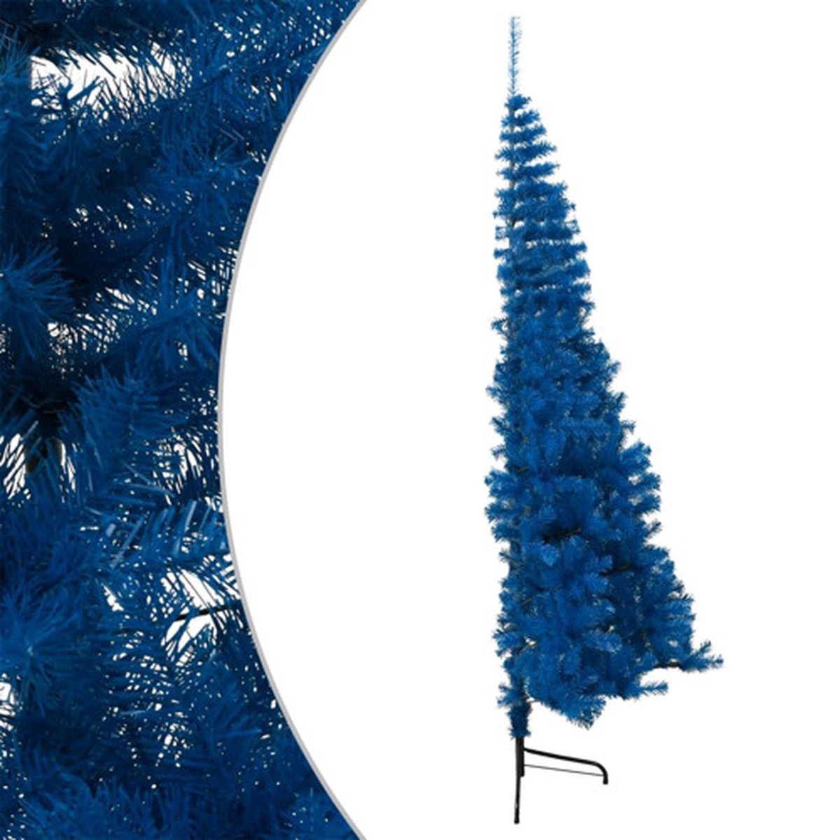 vidaXL Kunstkerstboom Half 210 cm Blauw PVC