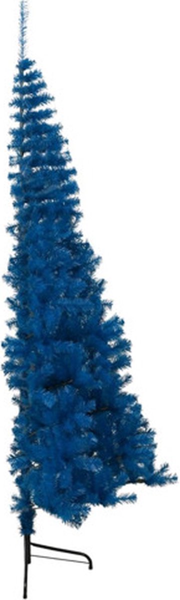 vidaXL Kunstkerstboom Half 210 cm Blauw PVC