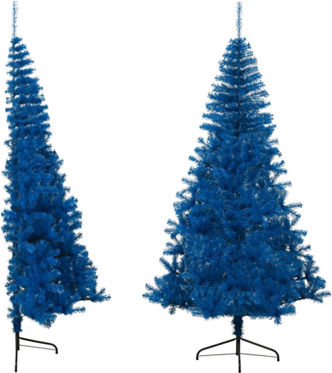 vidaXL Kunstkerstboom Half 210 cm Blauw PVC