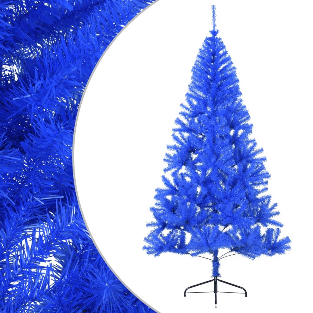 vidaXL Kunstkerstboom Half 210 cm Blauw PVC