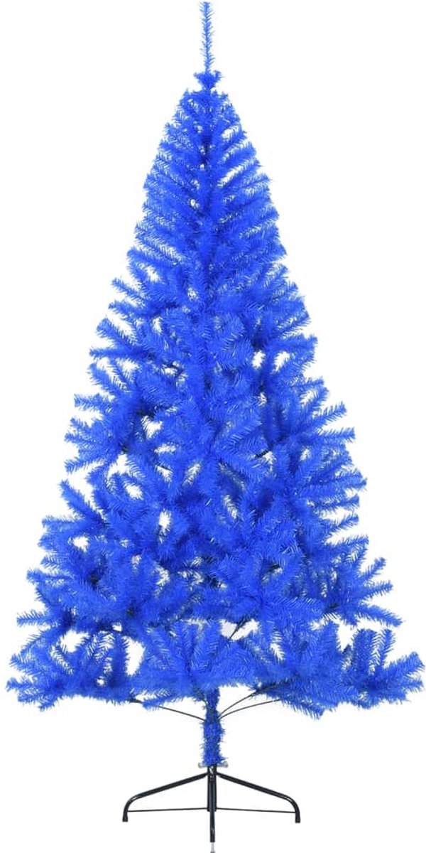 vidaXL Kunstkerstboom Half 210 cm Blauw PVC