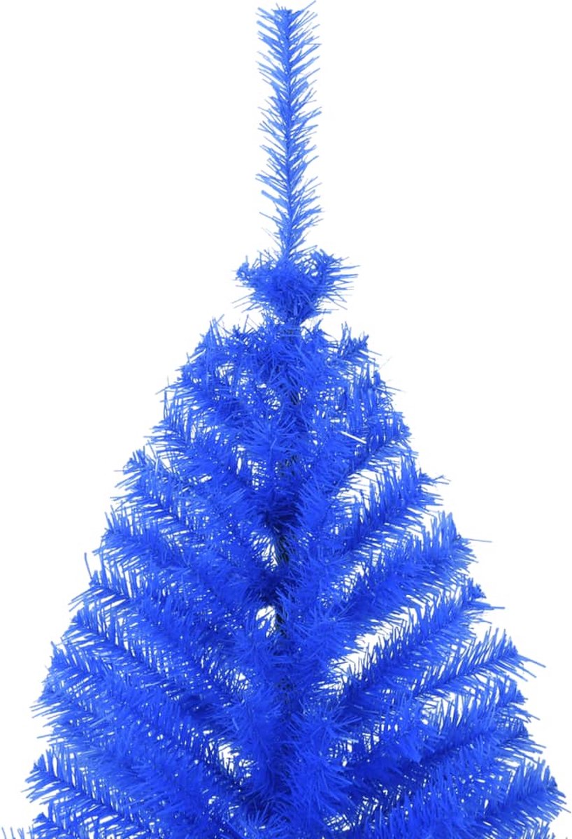 vidaXL Kunstkerstboom Half 210 cm Blauw PVC