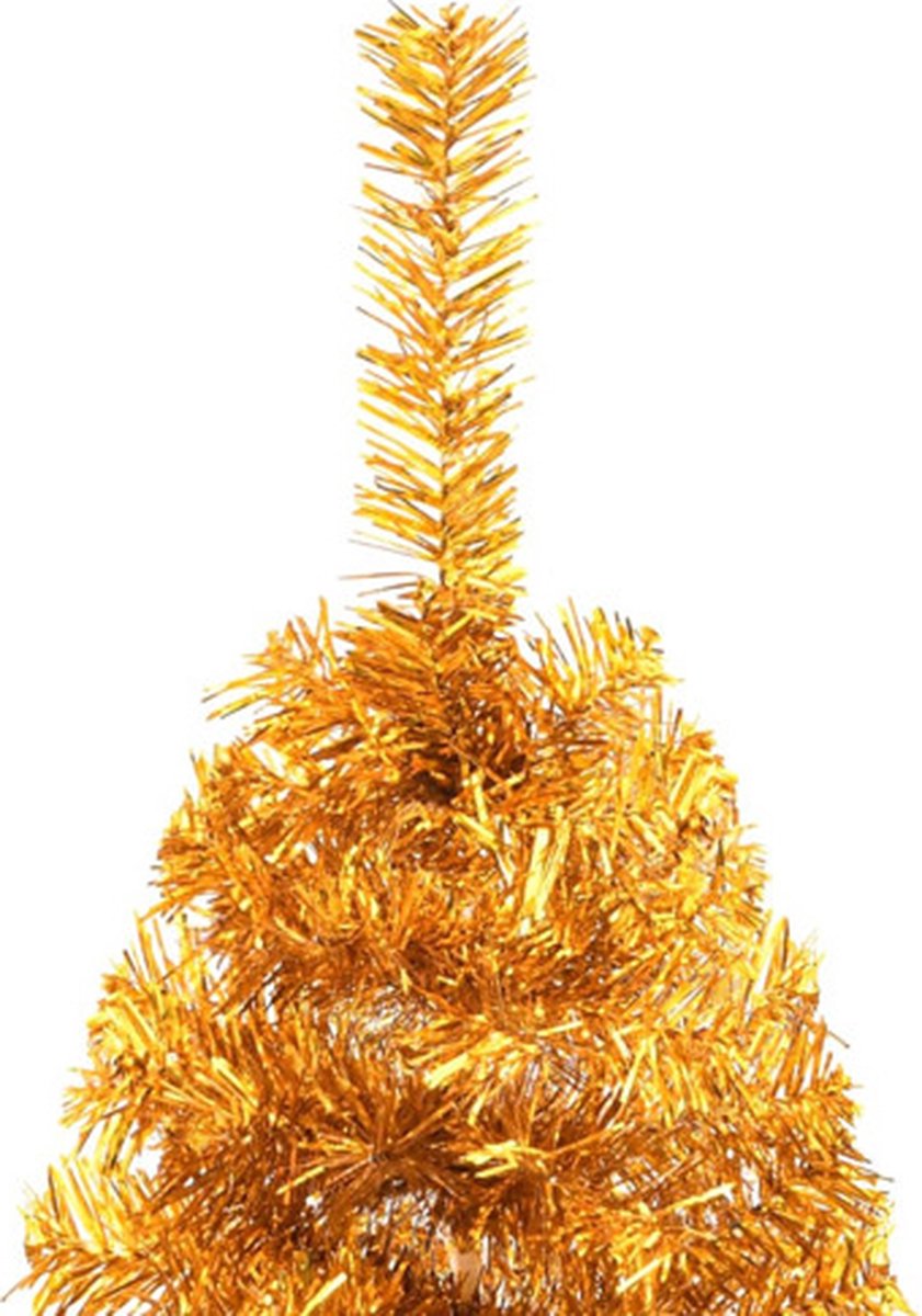 vidaXL Kunstkerstboom half 210 cm goudkleurig