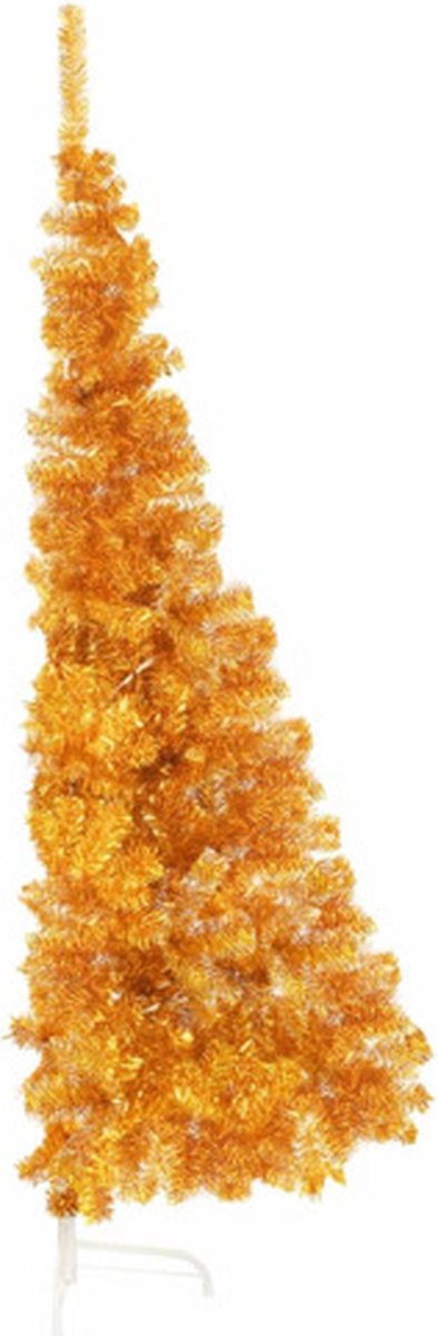 vidaXL Kunstkerstboom half 210 cm goudkleurig