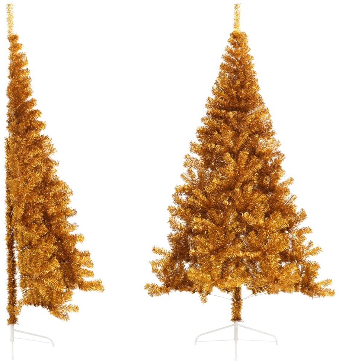 vidaXL Kunstkerstboom half 210 cm goudkleurig