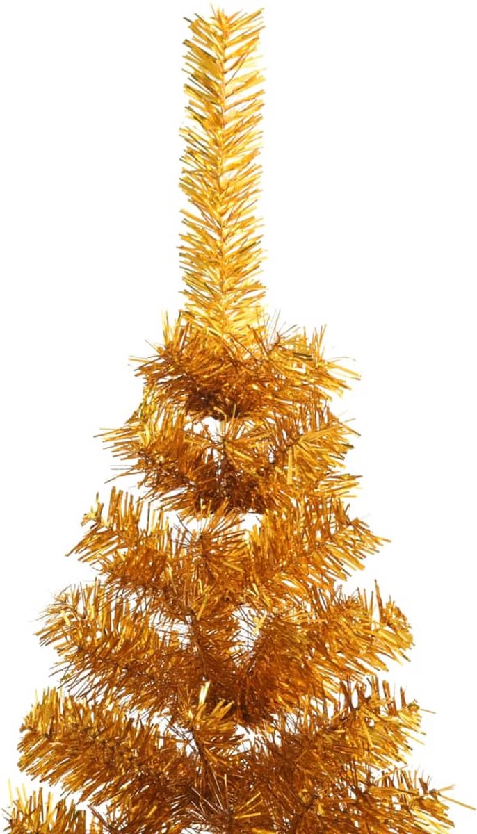 vidaXL Kunstkerstboom half 210 cm goudkleurig