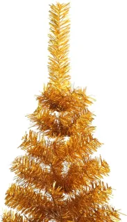 vidaXL Kunstkerstboom half 210 cm goudkleurig