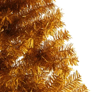 vidaXL Kunstkerstboom half 210 cm goudkleurig
