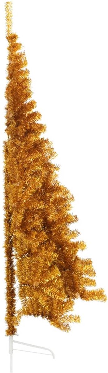 vidaXL Kunstkerstboom half 210 cm goudkleurig