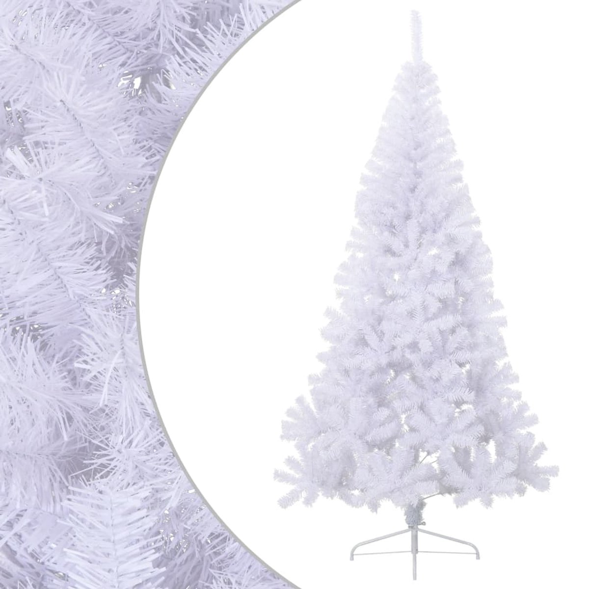 vidaXL Kunstkerstboom half 210 cm groen PVC met standaard