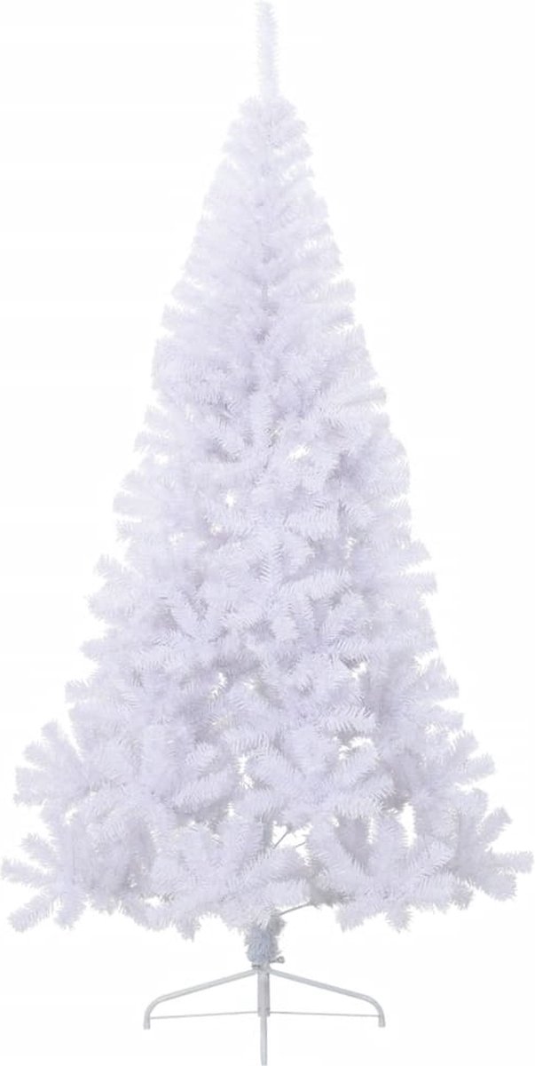 vidaXL Kunstkerstboom half 210 cm groen PVC met standaard