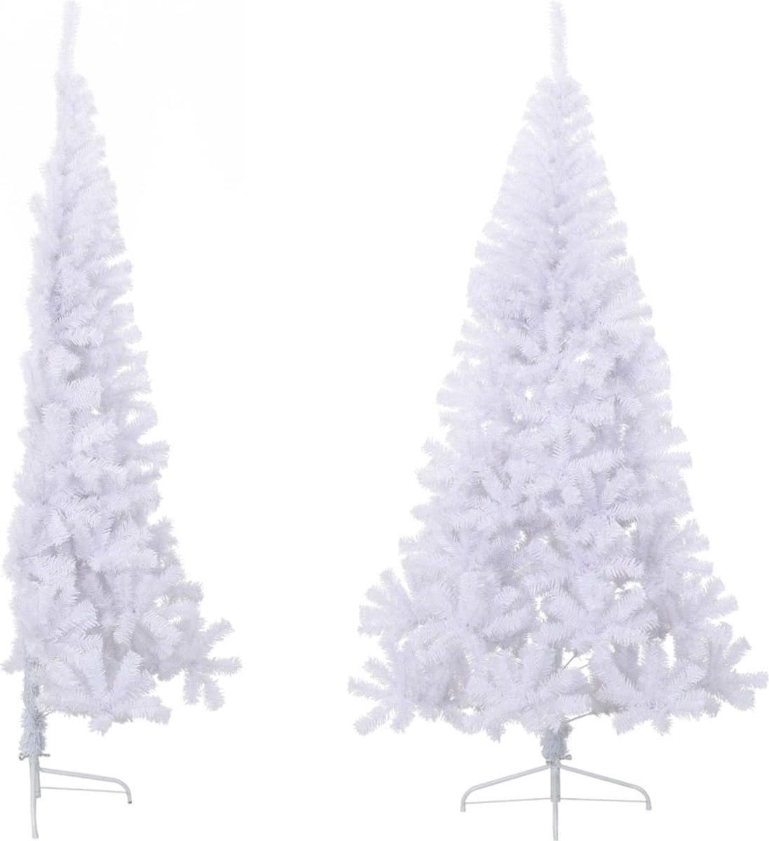vidaXL Kunstkerstboom half 210 cm groen PVC met standaard