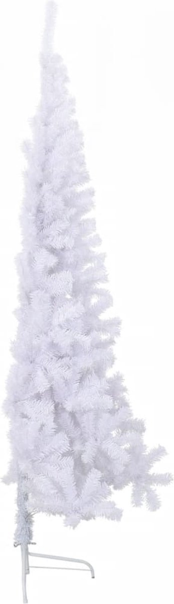 vidaXL Kunstkerstboom half 210 cm groen PVC met standaard