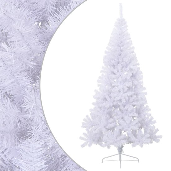 vidaXL Kunstkerstboom half 210 cm groen PVC met standaard