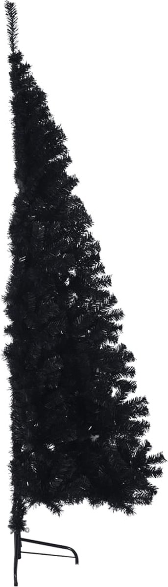vidaXL Kunstkerstboom Half 210 cm PVC Zwart