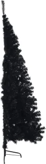 vidaXL Kunstkerstboom Half 210 cm PVC Zwart
