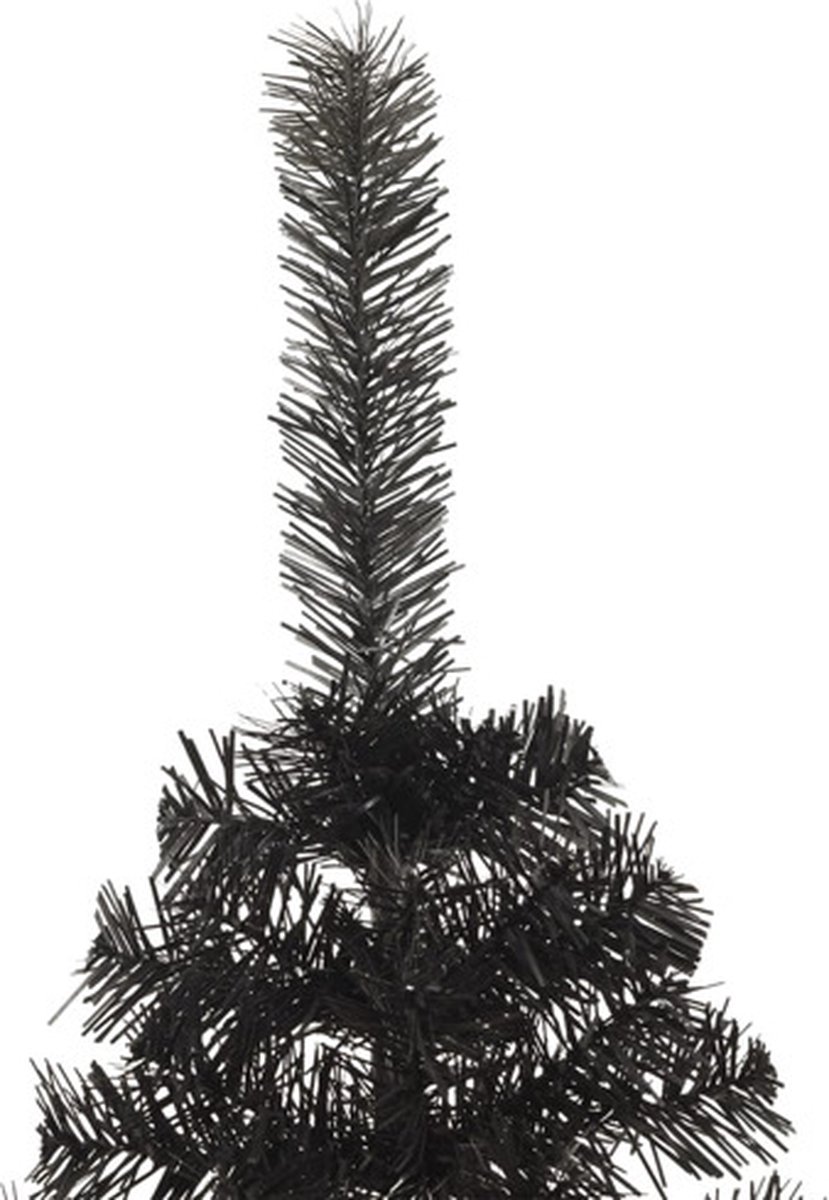vidaXL Kunstkerstboom Half 210 cm PVC Zwart