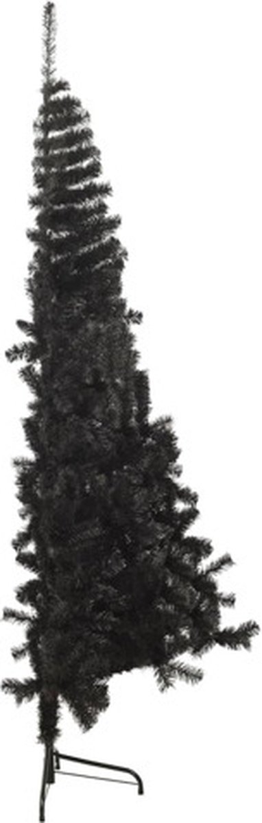 vidaXL Kunstkerstboom Half 210 cm PVC Zwart