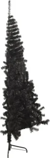 vidaXL Kunstkerstboom Half 210 cm PVC Zwart