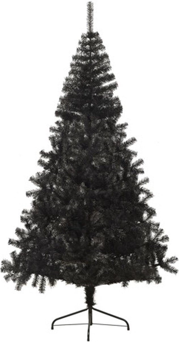 vidaXL Kunstkerstboom Half 210 cm PVC Zwart