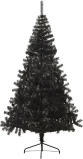 vidaXL Kunstkerstboom Half 210 cm PVC Zwart