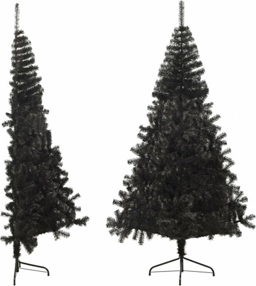 vidaXL Kunstkerstboom Half 210 cm PVC Zwart