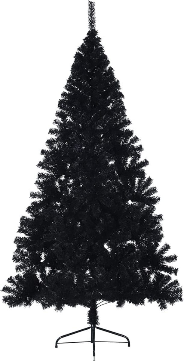 vidaXL Kunstkerstboom Half 210 cm PVC Zwart