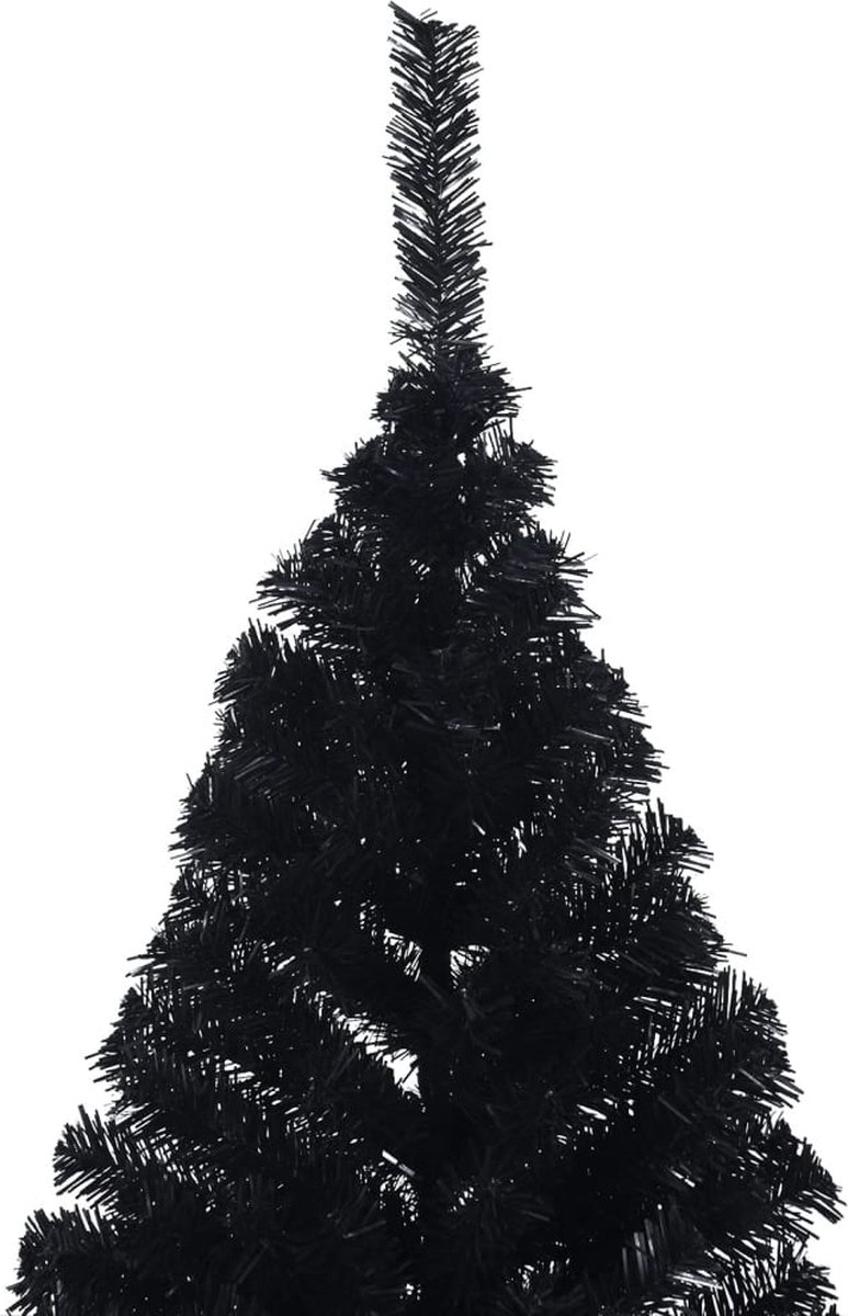 vidaXL Kunstkerstboom Half 210 cm PVC Zwart