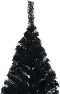 vidaXL Kunstkerstboom Half 210 cm PVC Zwart