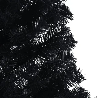 vidaXL Kunstkerstboom Half 210 cm PVC Zwart