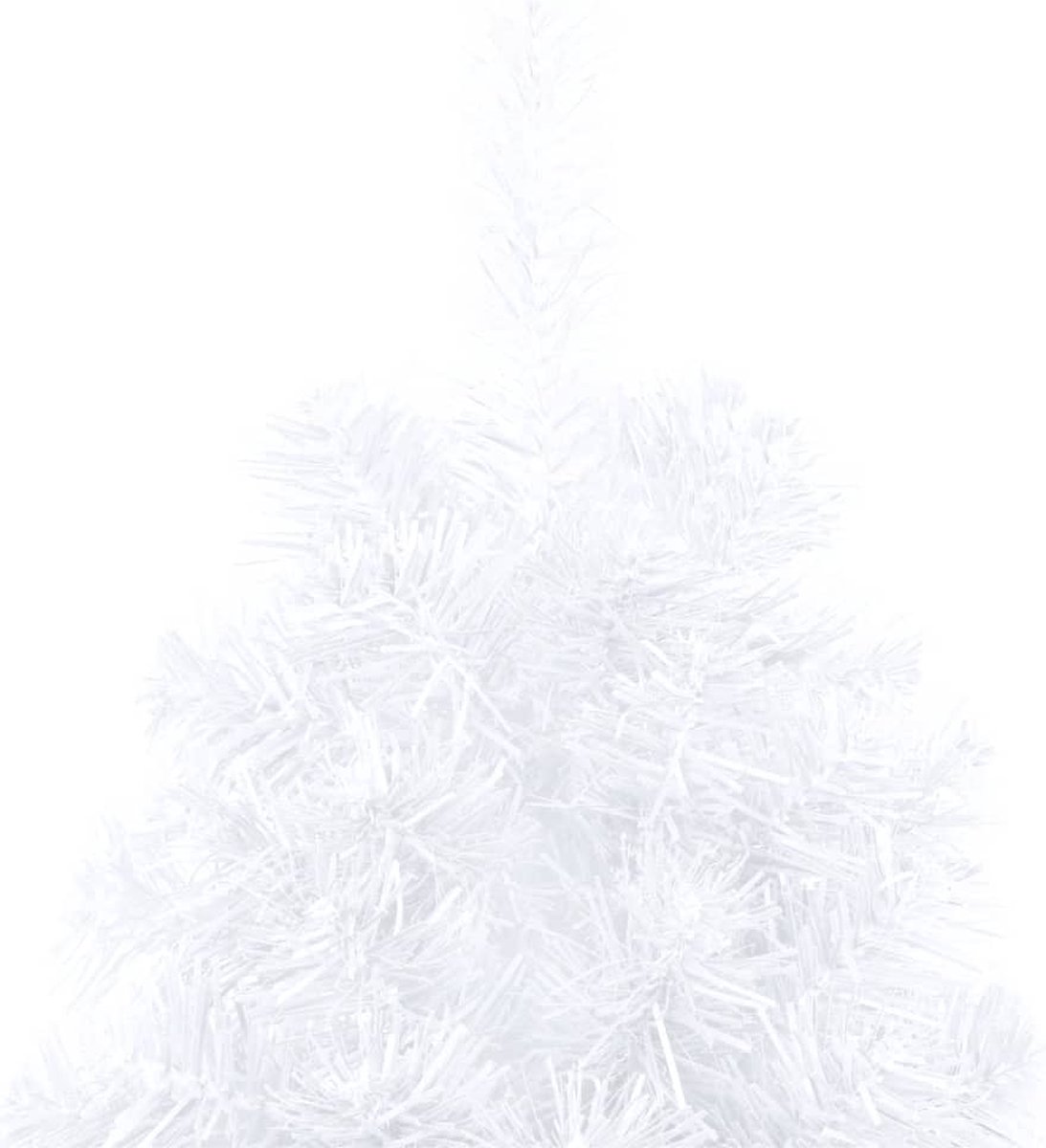 vidaXL Kunstkerstboom half 210 cm wit met verlichting en kerstballen