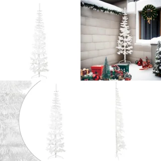 vidaXL Kunstkerstboom Half 210 cm Wit