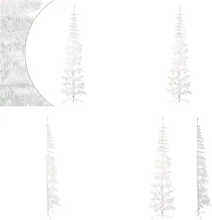vidaXL Kunstkerstboom Half 210 cm Wit