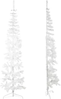 vidaXL Kunstkerstboom Half 210 cm Wit