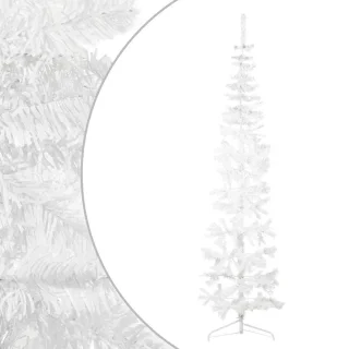 vidaXL Kunstkerstboom Half 210 cm Wit