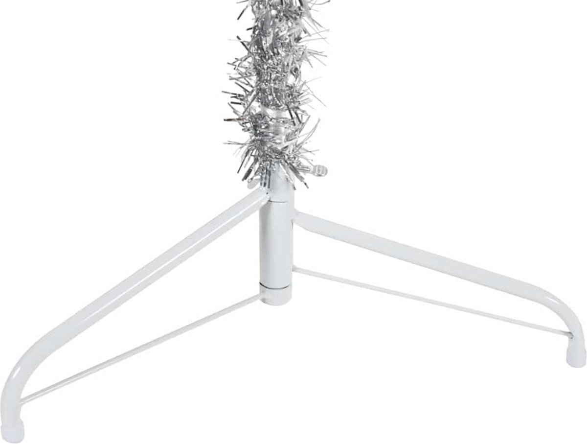 vidaXL Kunstkerstboom half 210 cm zilverkleurig