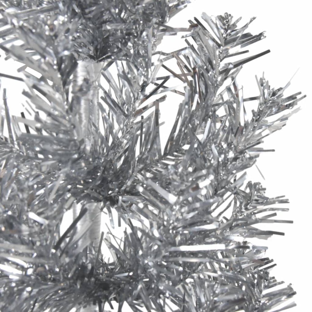 vidaXL Kunstkerstboom half 210 cm zilverkleurig