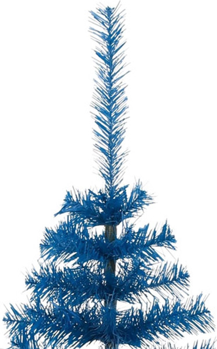 vidaXL Kunstkerstboom half 240 cm blauw PVC met standaard
