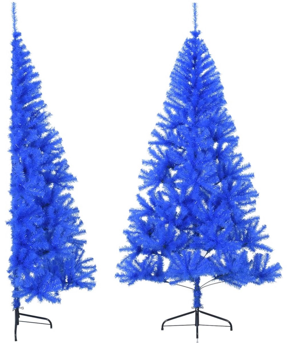 vidaXL Kunstkerstboom half 240 cm blauw PVC met standaard