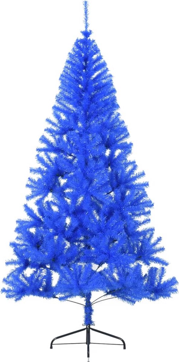 vidaXL Kunstkerstboom half 240 cm blauw PVC met standaard