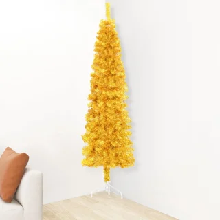 vidaXL Kunstkerstboom Half 240 cm Goudkleurig