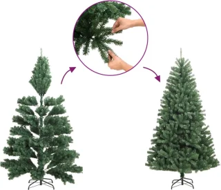 vidaXL Kunstkerstboom Half 240 cm Goudkleurig