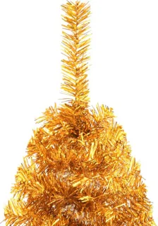 vidaXL Kunstkerstboom half 240 cm goudkleurig PET
