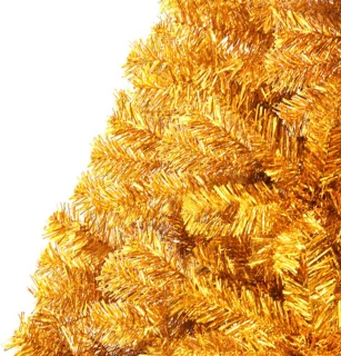 vidaXL Kunstkerstboom half 240 cm goudkleurig PET