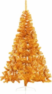 vidaXL Kunstkerstboom half 240 cm goudkleurig PET