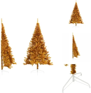 vidaXL Kunstkerstboom half 240 cm goudkleurig PET