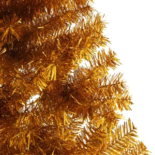 vidaXL Kunstkerstboom half 240 cm goudkleurig PET