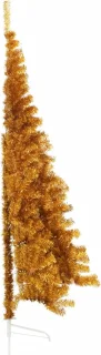 vidaXL Kunstkerstboom half 240 cm goudkleurig PET